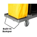 Alpine Industries 2-Wire Shelf Janitorial Cleaning Cart with 2 Yellow Vinyl Bags thumbnail 7