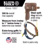Klein Tools 17 in. to 21 in. Tree Climber Set with 2-3/4 in. Gaffs thumbnail 2