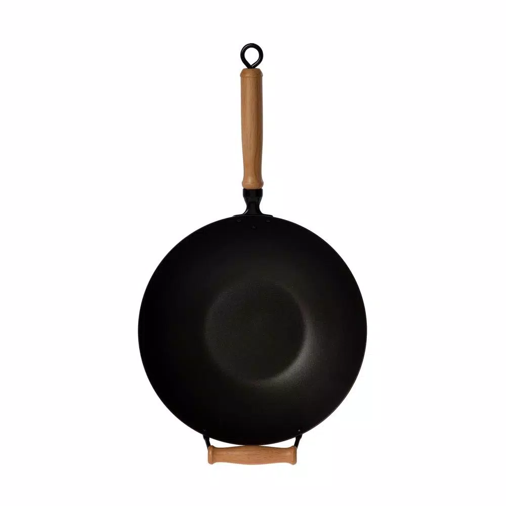 Honey-Can-Do Joyce Chen 10-Piece Carbon Steel Non-Stick Wok Set with Bamboo Accessories
