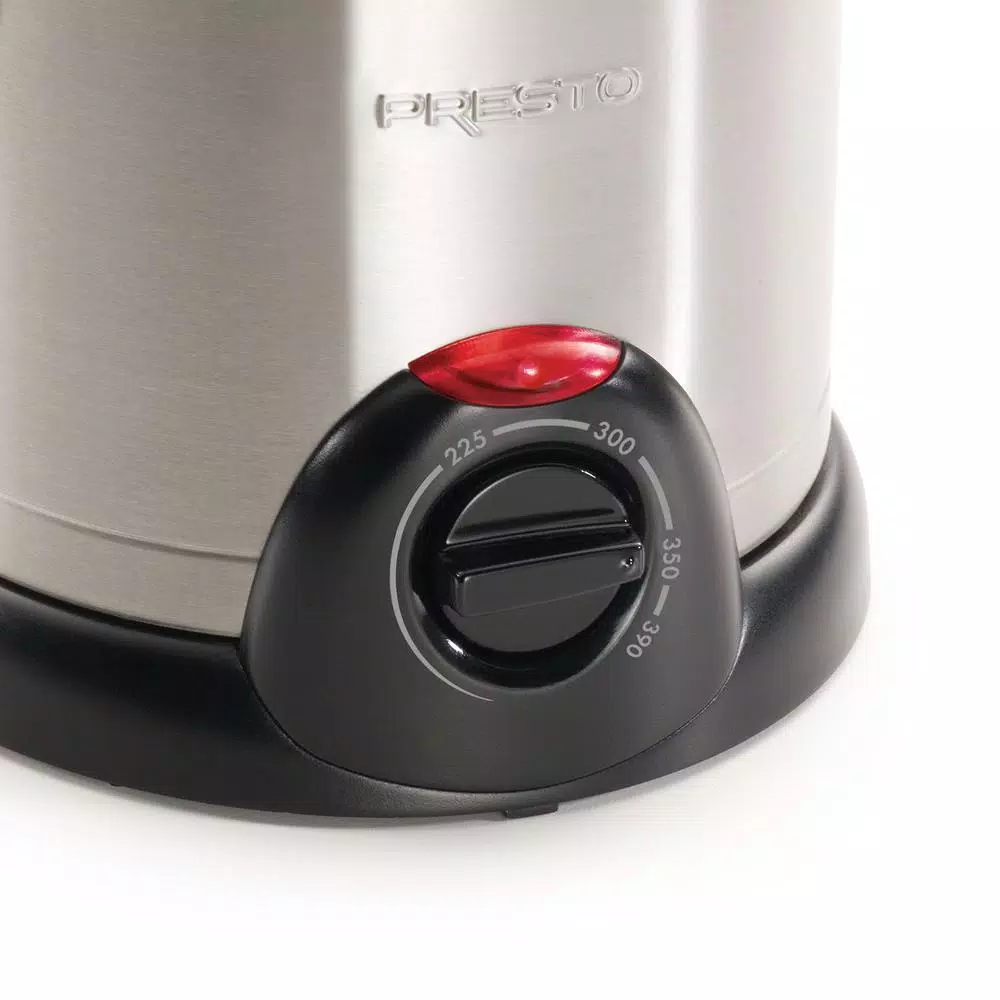 Presto Stainless Steel 1L Compact Deep Fryer with Adjustable Thermostat