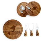 TOSCANA Picnic Time Little Mermaid 7.5 in. Acacia Wood Brie Cheese Board and Tool Set thumbnail 3