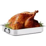Ovente 13 x 9.3 in. Stainless Steel Roasting Pan with Wire Rack and Handles thumbnail 1