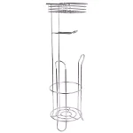Home Basics Chrome Free-Standing Toilet Paper Holder with Built-In Accessory Tray and Storage Base thumbnail 5