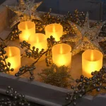 LUMABASE Flameless Votive LED Candles with Amber Frosted Plastic Holders, 6 Count thumbnail 4
