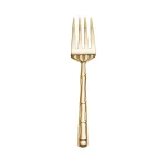 Wallace Gold-Plated Bamboo Design 18/10 Stainless Steel Cold Meat Serving Fork thumbnail 1