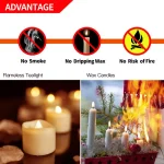 Novelty Place 12-Pack Flameless LED Votive Candles, Battery Operated Flickering Tealight Candles, Warm White thumbnail 6