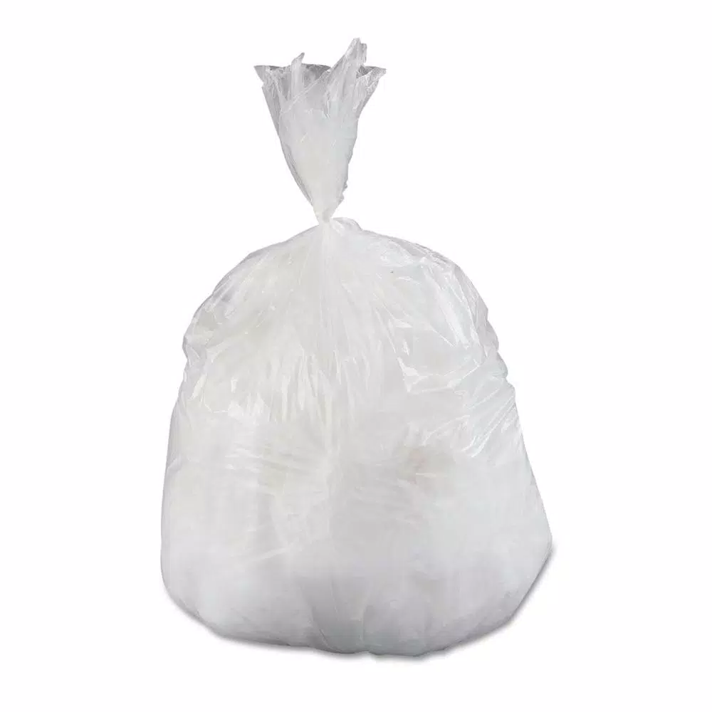 Inteplast Perforated High-Density 4 Gallon Trash Can Liners, 17 x 18 in., Clear, 2000 Count