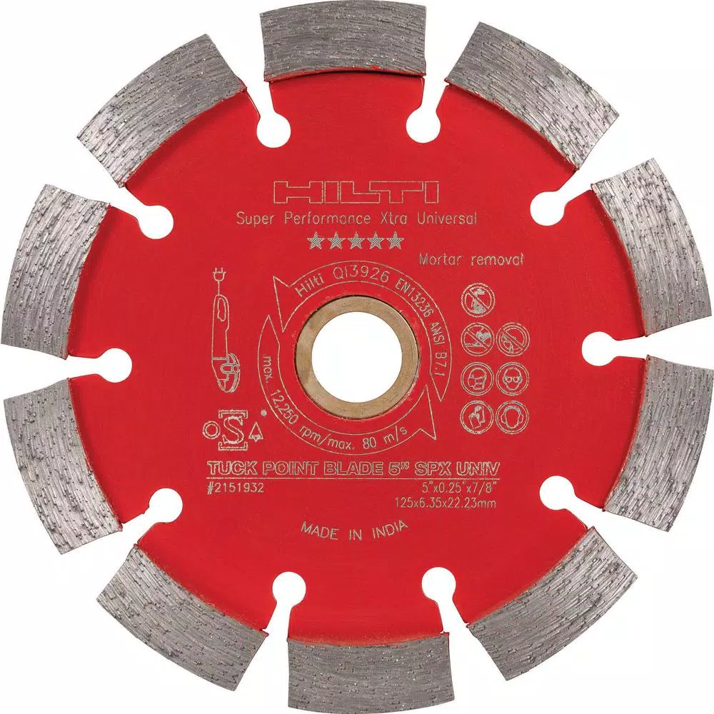 Hilti 5 in. SPX Diamond Sandwich Tuck Point Blade, Super Performance (6-Pack)