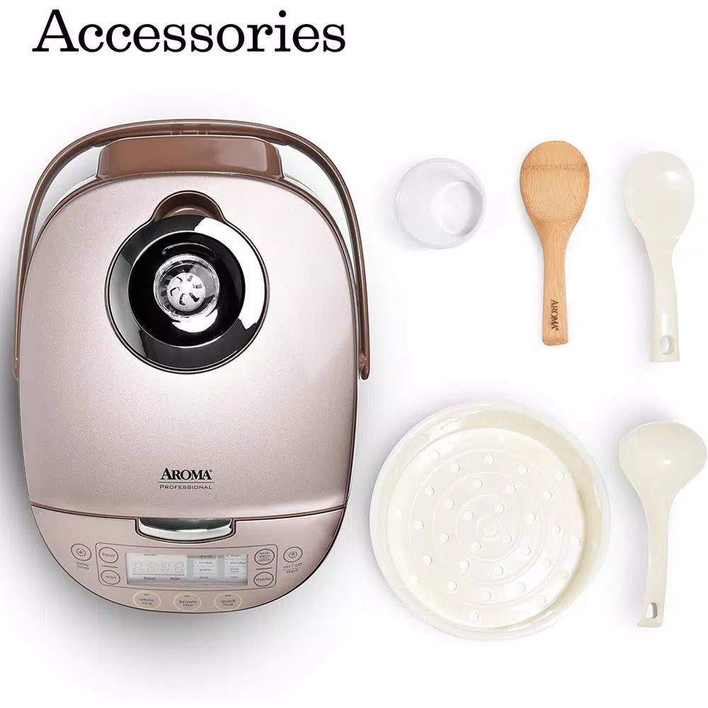 Aroma Professional 4 Qt. Champagne Electric Multi-Cooker with Ceramic Pot and Turbo Convection