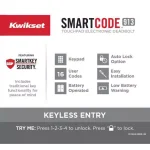 Kwikset SmartCode Satin Nickel Single Cylinder Electronic Deadbolt with SmartKey Security and Juno Passage Knob thumbnail 3
