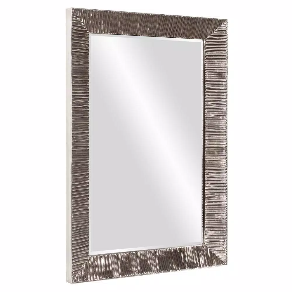 Unbranded Howard Elliott Tennessee Large Rectangle Modern Accent Mirror, Bright Nickel (60 x 40 in.)