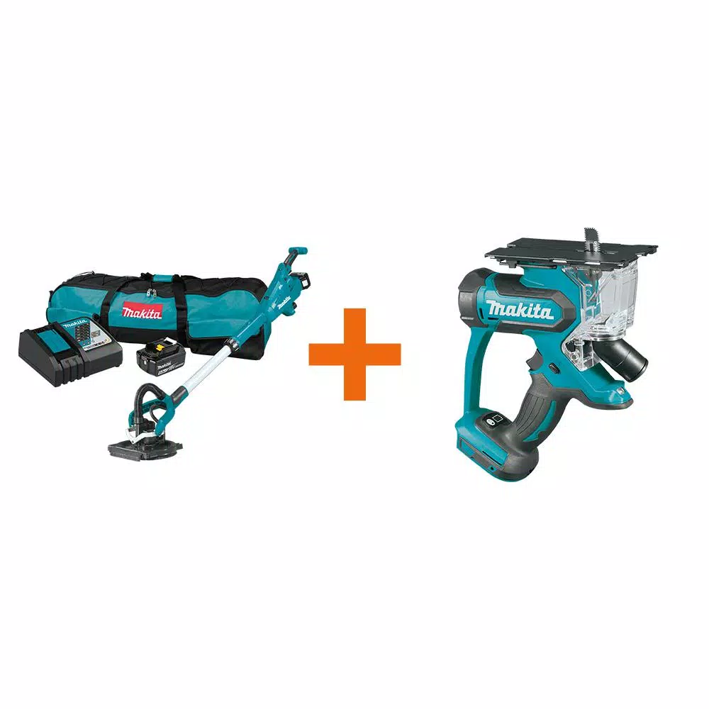 Makita 18V LXT Brushless 9 in. Drywall Sander Kit with Bonus Cut-Out Saw (XLS01T + XDS01Z)