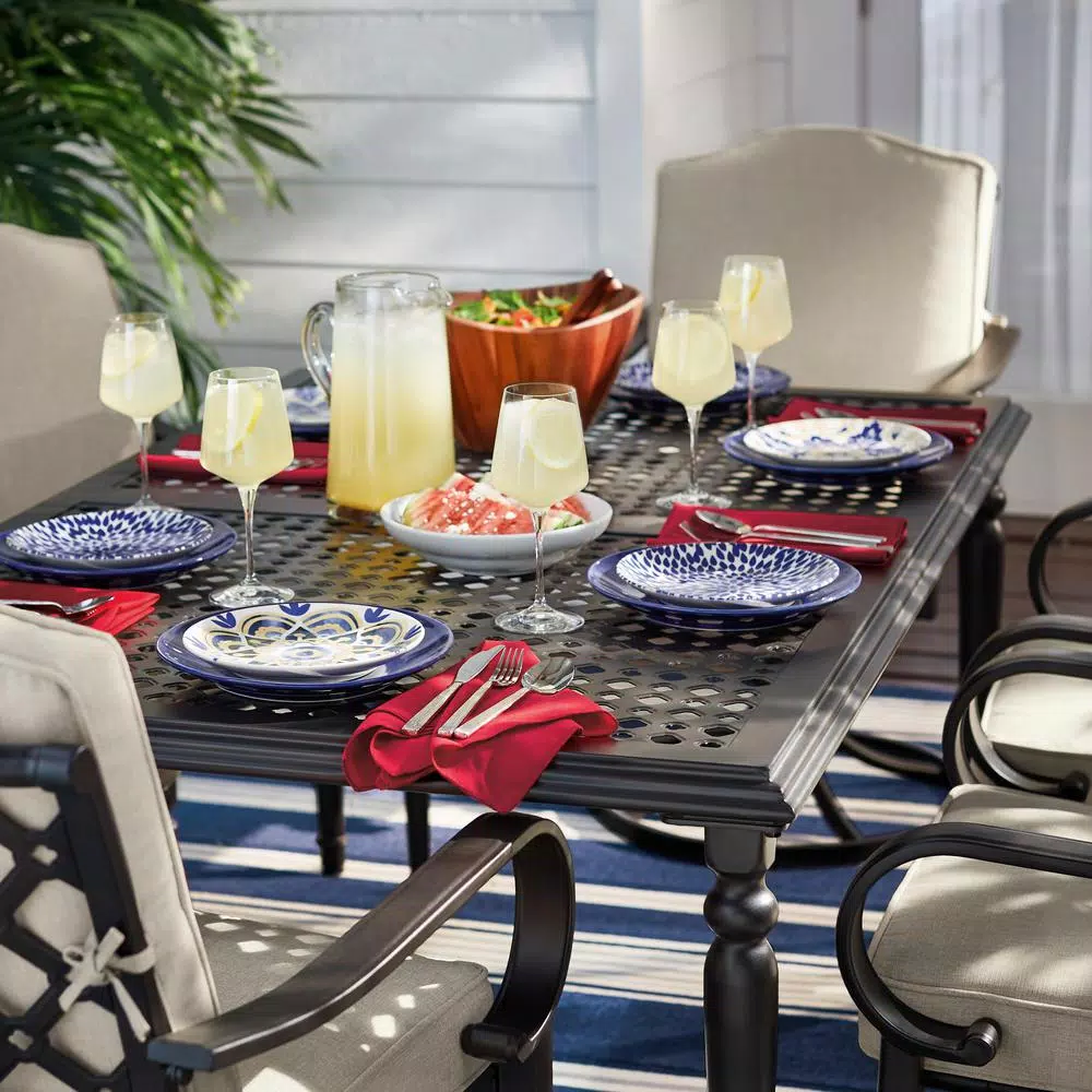 Home Decorators Collection Lisbon 4-Piece Twilight Blue and Mustard Yellow Salad Plate Set