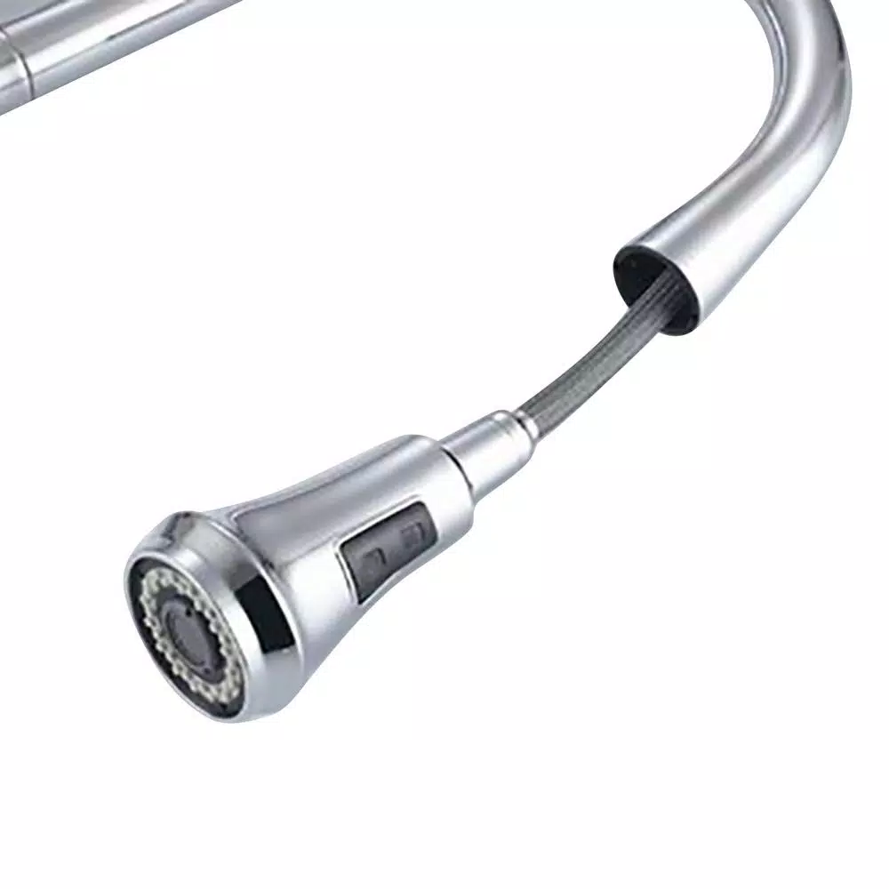 Vanity Art Chrome Single-Handle Pull-Down Kitchen Faucet with 360 Degree Swivel Spout