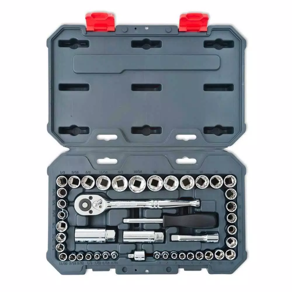 Crescent 45-Piece 1/4 in. and 3/8 in. Drive 6 and 12 Point SAE/Metric Socket Wrench Set