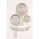 ExcelSteel 3-Piece Stainless Steel Mesh Strainer Set with Hanging Hooks thumbnail 2