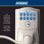 Schlage Elan Satin Chrome Electronic Keypad Door Lever with Plymouth Trim thumbnail 2