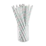 Sugar Plum Party 50-Piece Blue and Pink Assorted Disposable Paper Cocktail Straws thumbnail 1