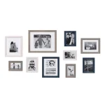 Kate and Laurel Bordeaux 10-Piece Gallery Wall Picture Frame Set - Gray, Blue, and White thumbnail 1