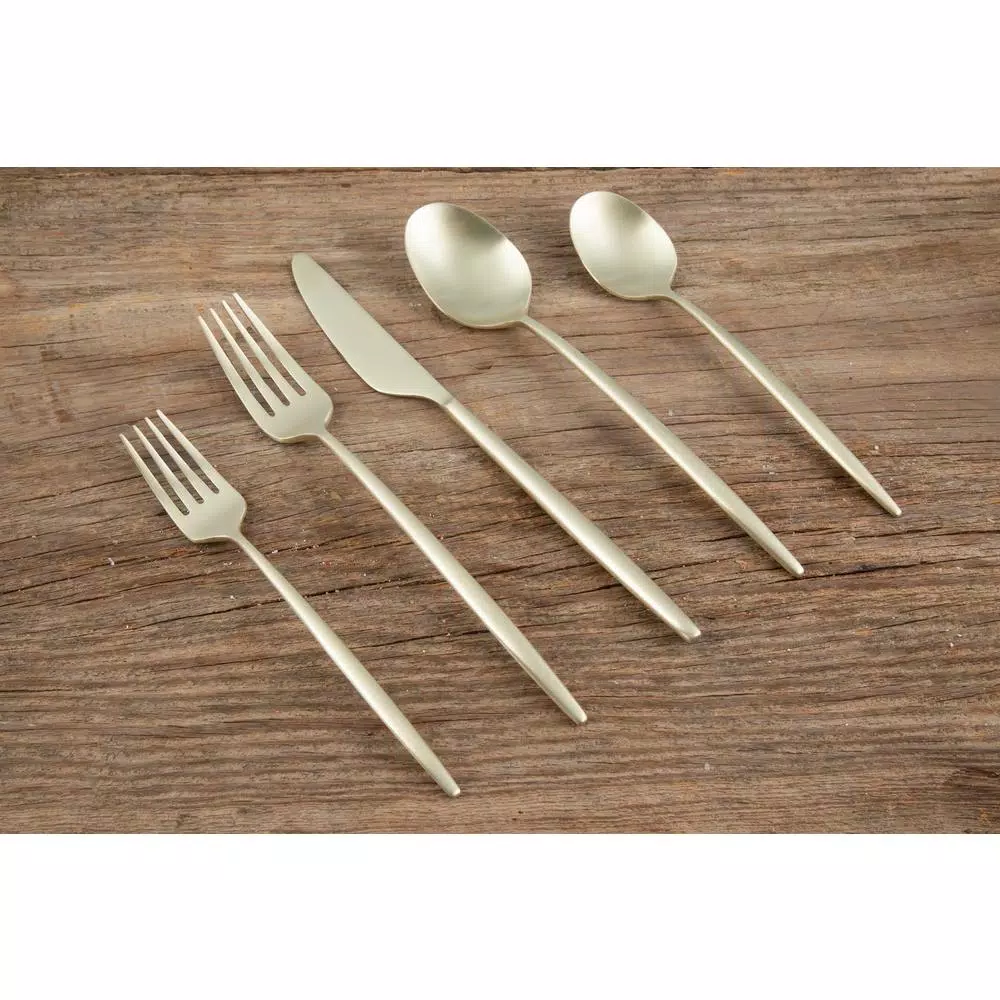Cambridge Silversmiths Gaze Champagne Satin 20-Piece Flatware Set, Service for 4