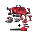 Milwaukee M18 FUEL 18V Brushless Cordless 7-Tool Combo Kit with M18 FUEL Blower thumbnail 1