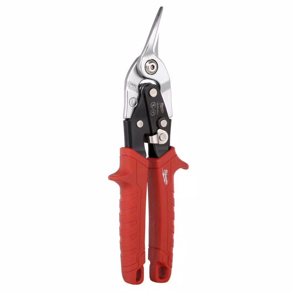 Milwaukee 10 in. Left-Cut Aviation Snips with Forged Serrated Blades