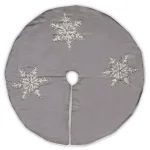 National Tree Company 42 in. Snowflake Design Christmas Tree Skirt with Embroidered Motifs thumbnail 1