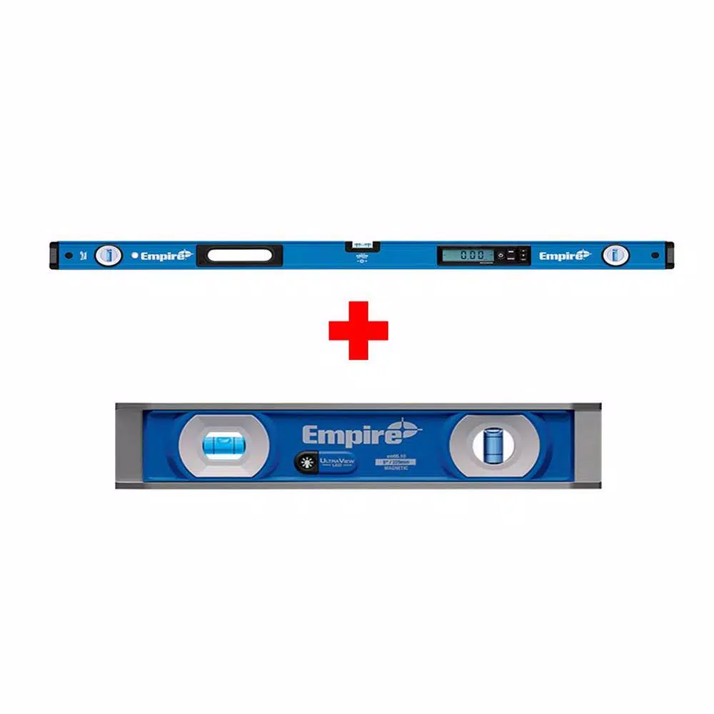 Empire True Blue 48 in. Digital Level and 9 in. UltraView LED Torpedo Level Combo Set