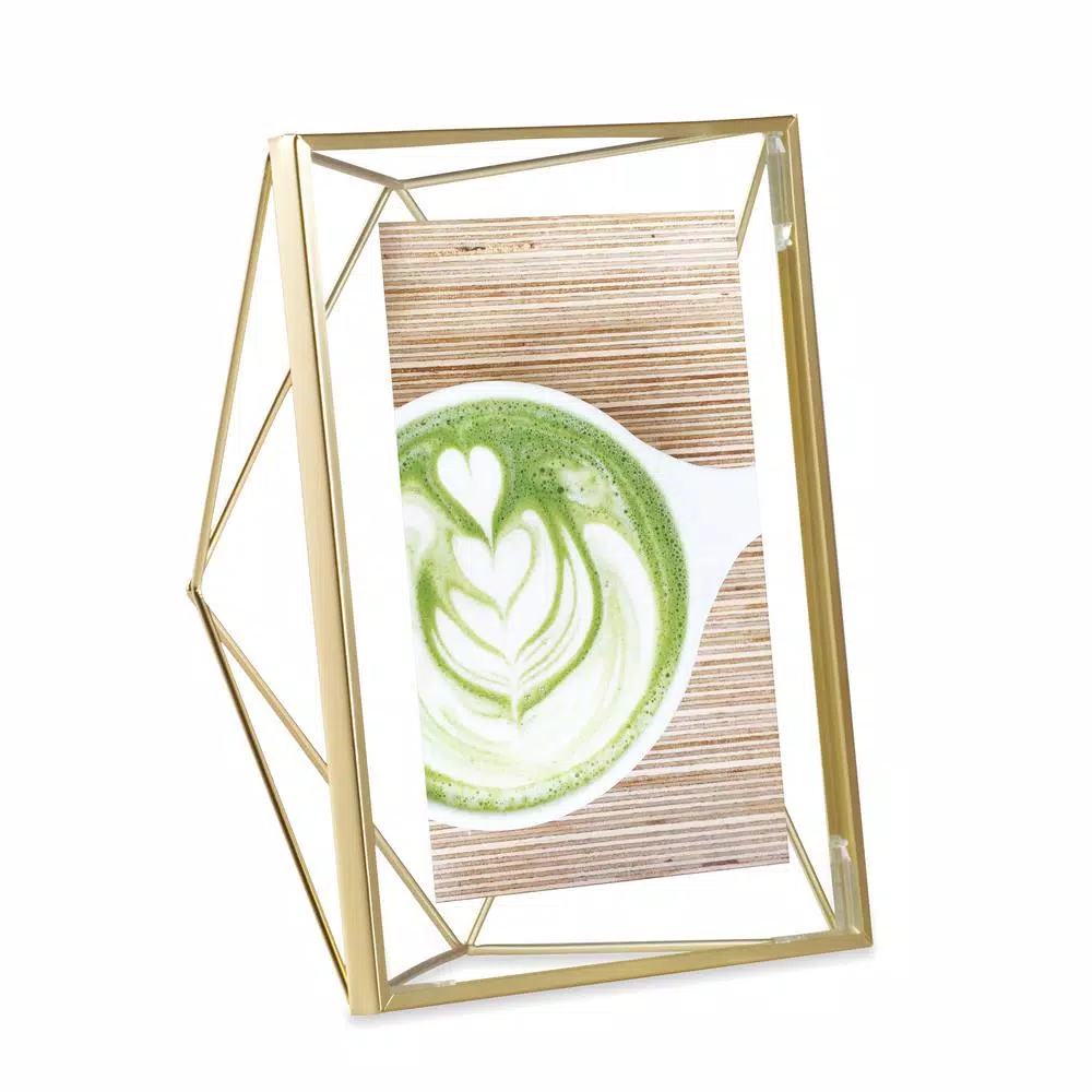 Umbra Prisma 5 x 7 in. Matte Brass Floating Picture Frame