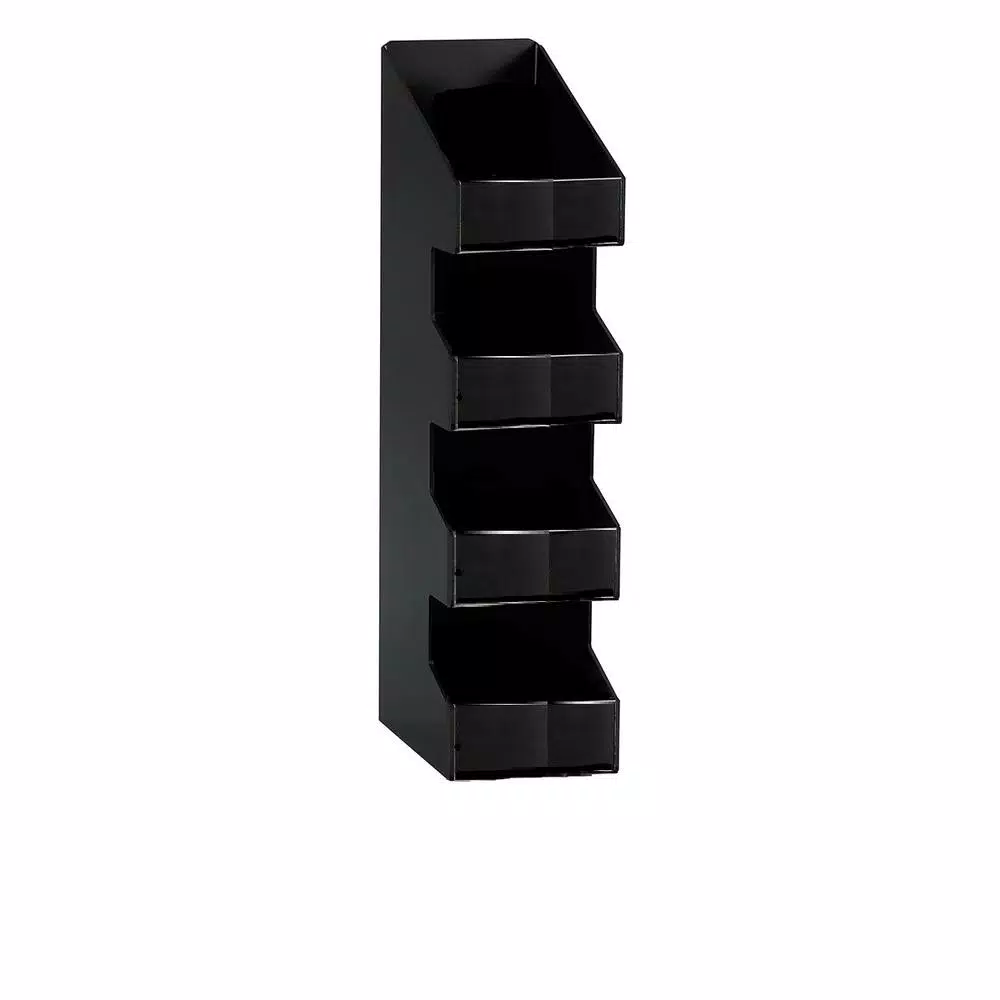 Unbranded Black 4-Section Vertical Countertop Lid and Condiment Organizer