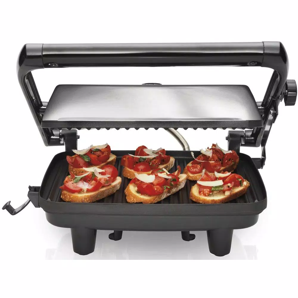 Hamilton Beach 1400W Chrome Non-Stick Panini Press & Sandwich Maker