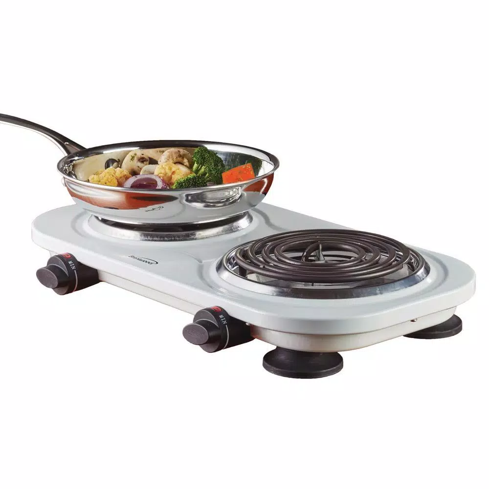 Brentwood Appliances TS-361W 2-Burner 30 in. White Electric Hot Plate