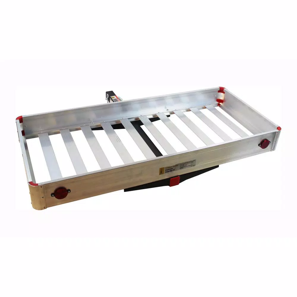 MaxxHaul 50 in. x 22 in. Aluminum Folding Hitch Cargo Carrier, 500 lb. Capacity, 2 in. Receiver