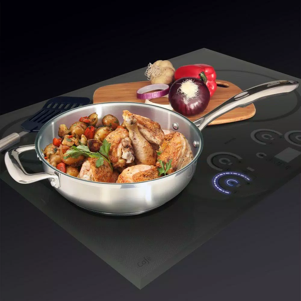 Chantal Induction 21 Steel 3 qt. Stainless Steel Saute Pan, Brushed Stainless Steel