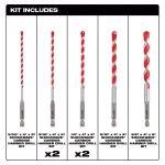 Milwaukee SHOCKWAVE Carbide Hammer Drill Bit Set, 7-Piece Hex Shank Kit thumbnail 3