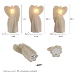 Lavish Home Angel LED Flameless Candle Set of 3 - Real Wax with Remote thumbnail 2