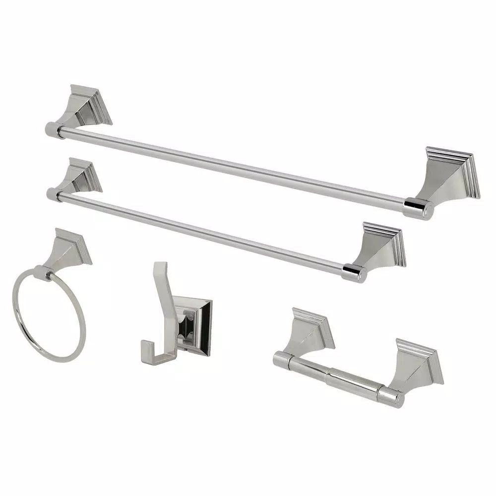 Kingston Brass Monarch 5-Piece Bathroom Accessory Set, Polished Nickel