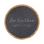 Cathy's Concepts Live Love Cheese 5-Piece Acacia Wood and Natural Slate Cheese Board Set with Utensils thumbnail 5