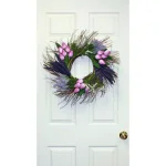 Worth Imports 22 in. Purple Tulip and Lavender Silk Flower Wreath on Natural Twig Base thumbnail 2