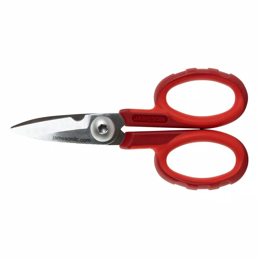 Jameson Fiber Optic Insulated Electricians Scissors, High Carbon Stainless Steel, 5.5 in. (3-Pack)