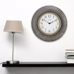 La Crosse Technology 16 in. Antiqued Brown Lattice Round Analog Wall Clock with Quartz Movement thumbnail 1