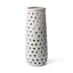 Mercana Canasta Large Handmade Ceramic Table Vase - Rustic Off White Cylinder thumbnail 1
