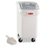 Rubbermaid Commercial Products ProSave 26.2 Gal. White Mobile Ingredient Bin with Casters thumbnail 2