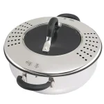 Circulon Momentum 4-Quart Stainless Steel Nonstick Casserole with Locking Straining Glass Lid thumbnail 4