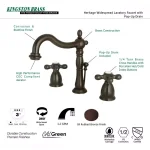 Kingston Brass Victorian 8 in. Widespread 2-Handle Bathroom Faucet, High Arc Spout, Oil Rubbed Bronze thumbnail 5