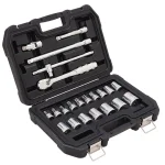 DEWALT 22-Piece 1/2 in. Drive Metric Socket Set with Ratchet and Accessories thumbnail 1