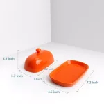 Sweese Porcelain Cute Butter Dish with Lid - Orange, 1 Piece thumbnail 2
