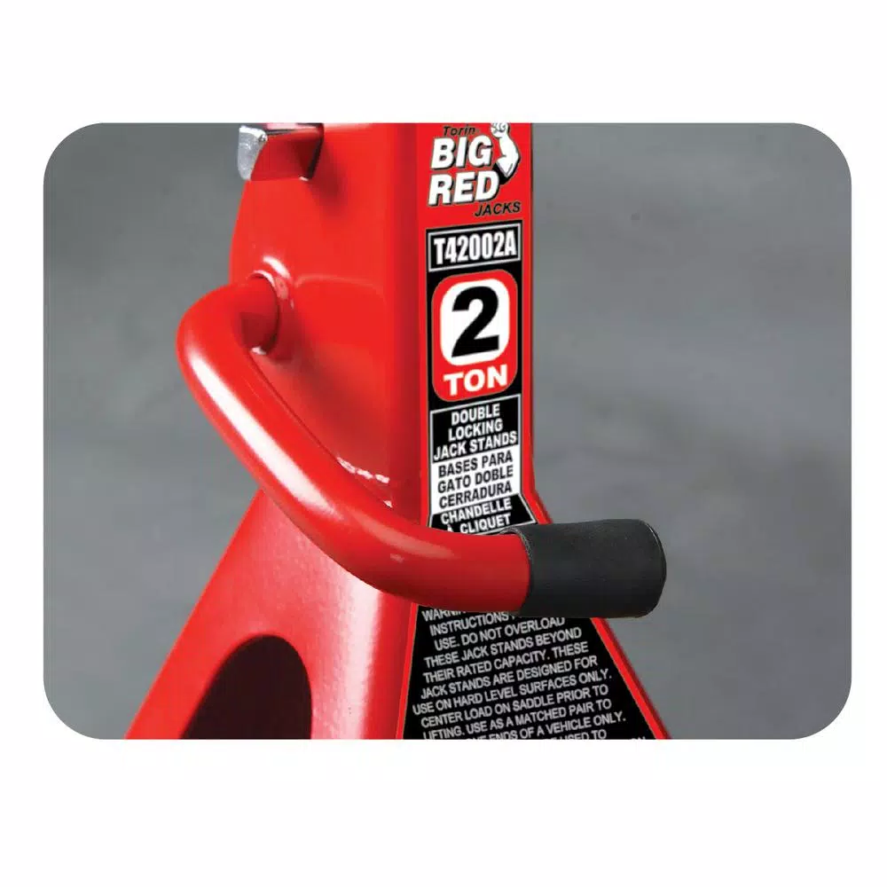 Big Red 2-Ton Double-Lock Steel Jack Stands, 4000 lb. Capacity (2-Pack)