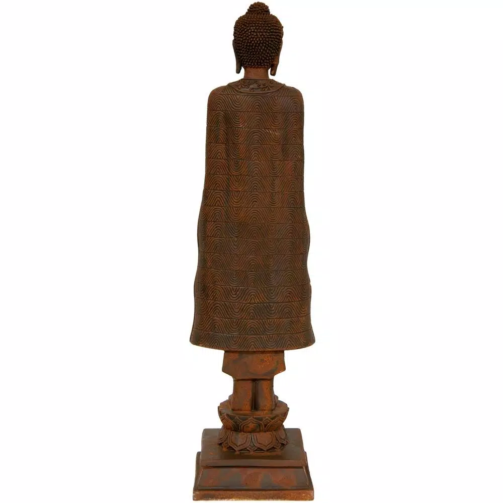 Oriental Furniture 21 in. Semui-in Buddha Statue - Rust Patina Resin Sculpture