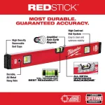 Milwaukee REDSTICK Magnetic Box and Torpedo Level Set with 48 in. Storage Bag thumbnail 3